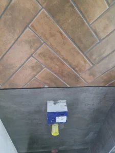 Close-up tegelwerk overgang